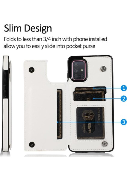 Samsung Galaxy A71 5g Pu Deri Kickstand Kart Yuvaları ile Cüzdan Kılıf (Yurt Dışından) fırsatları