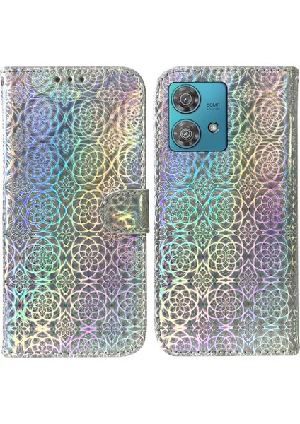 Motorola Kenar 40 Neo Cüzdan Durumda Glitter Renkli Standı Tutucu Pu (Yurt Dışından)