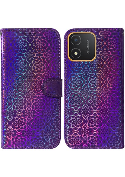 Onur X5 Standı Tutucu Için Telefon Kılıfı Glitter Renkli Cüzdan Kılıf Kart Pu (Yurt Dışından)