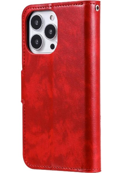 IPhone 15 Için Kılıf Pro Max Pu Deri 9 Kart Yuvaları Manyetik Cüzdan (Yurt Dışından) modelleri