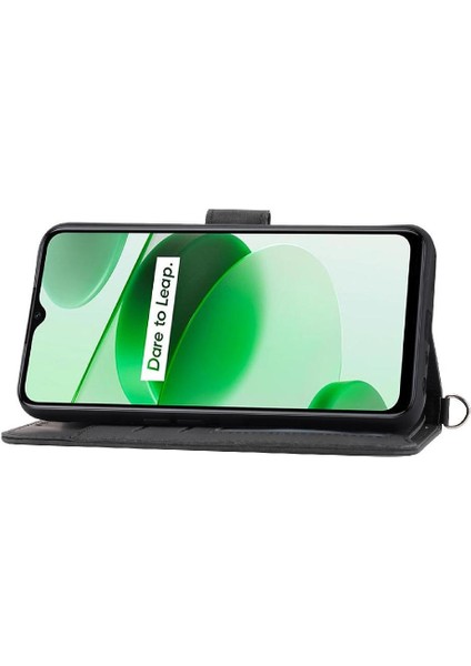 Realme C30 Kabartmalı Bileklik Çoklu Kredi Kartı Yuvaları Için Flip Case (Yurt Dışından) fırsatları