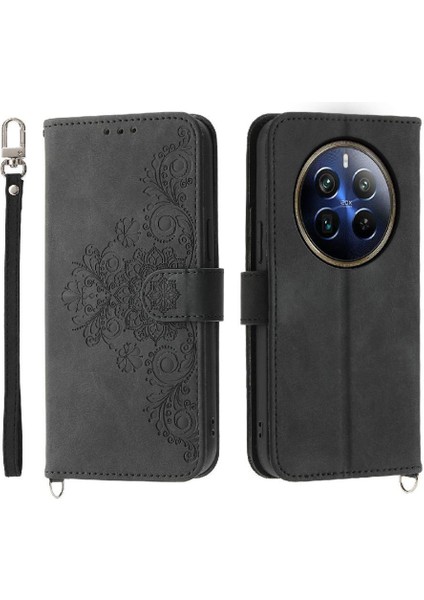 Realme 12 Pro Artı 5g Kabartmalı Darbeye Bileklik Çoklu Için Flip Case (Yurt Dışından)