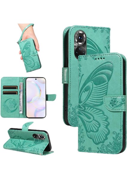 Kredi Kartı Yuvası ile Huawei Nova 9 Için Yüksek Kaliteli Deri Flip Case (Yurt Dışından)