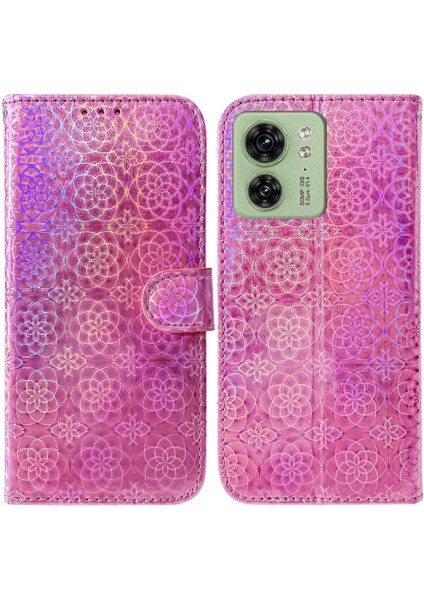 Motorola Kenar 40 Premium Pu Deri Glitter Renkli Cüzdan Kılıf (Yurt Dışından)