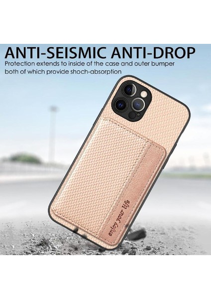 IPhone 12 Için Kılıf Pro Komple Kamera Güvenlik Manyetik Kart Tutucu Rfıd (Yurt Dışından)