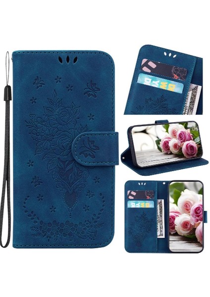 Onur Magic6 Pro Flip Pu Deri Kapak Için Kılıf Kabartma Gül Çiçekler Cüzdan (Yurt Dışından)