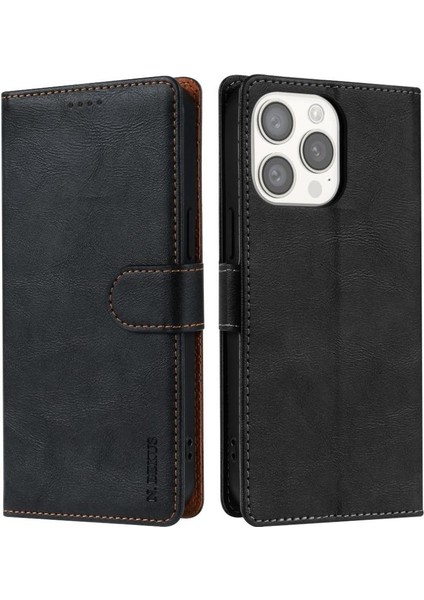 IPhone 14 Için Flip Case Pro Max Yan Cep Kart Yuvaları Manyetik Kapatma (Yurt Dışından)