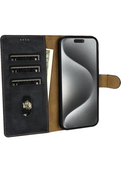 IPhone 14 Için Flip Case Pro Max Yan Cep Kart Yuvaları Manyetik Kapatma (Yurt Dışından) modelleri