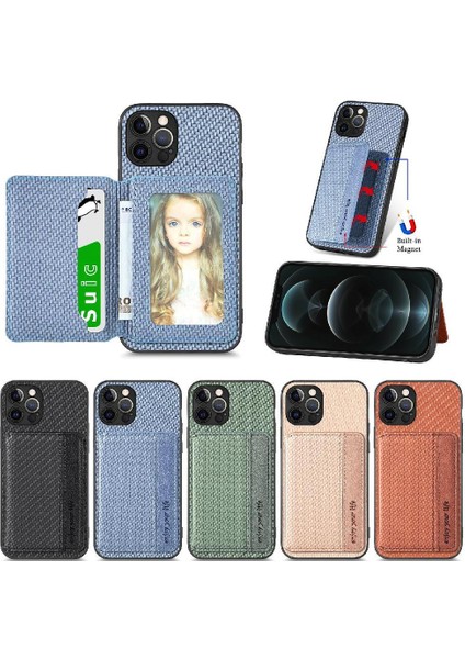 IPhone 12 Için Kılıf Pro Max Rfıd Engelleme Standı Fonksiyonu Manyetik Kart (Yurt Dışından)