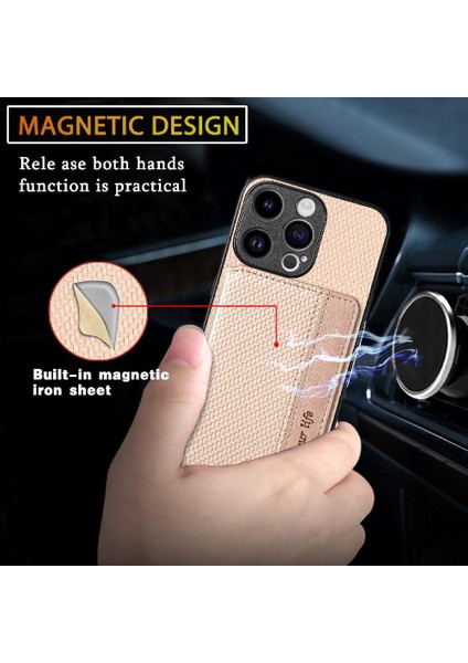 IPhone 15 Için Kılıf Pro Max Standı Fonksiyonu Manyetik Kart Tutucu Komple (Yurt Dışından) indirimleri
