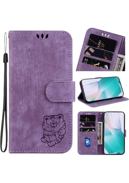 Oppo Oppo 12 Pro 5g Için Kılıf Tutucu Kapak Çevirin Folio Kabartmalı Sevimli Kaplan (Yurt Dışından) modelleri