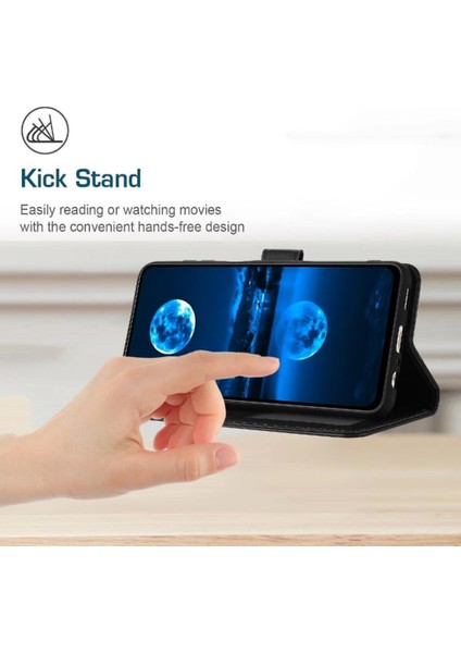 Xiaomi Redmi Not 12 Pro Artı Pu ile Saf Renk Kickstand Için Flip Case (Yurt Dışından)