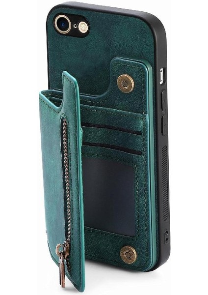 IPhone 7/8 Için Kılıf Vintage Fermuar Cüzdan Standı Fonksiyonu Katlanabilir Geri (Yurt Dışından) fiyatları