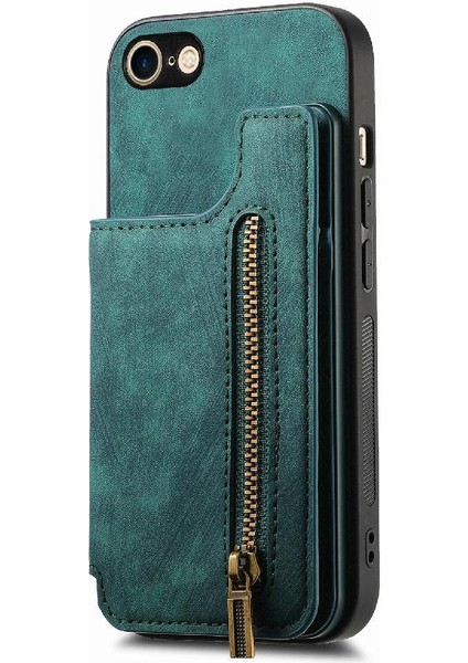 IPhone 7/8 Için Kılıf Vintage Fermuar Cüzdan Standı Fonksiyonu Katlanabilir Geri (Yurt Dışından) fırsatları