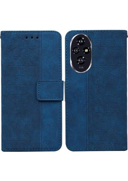 Mays Shop Onur Için Flip Case 200 5g Kickstand Özelliği Geometrik Kabartmalı Flip Folio (Yurt Dışından)