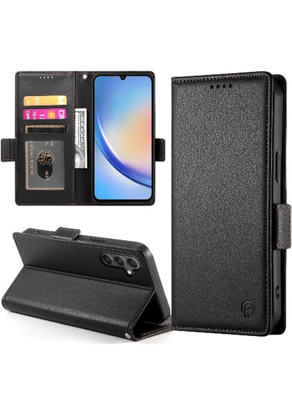 Samsung Galaxy A34 5g Için Flip Case Iş Çevir Cüzdan Kart Yuvaları Günlük (Yurt Dışından)