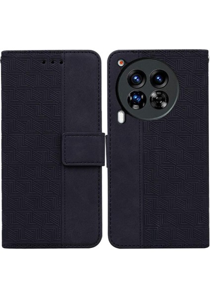 Tecno Camon 30 Premier Geometrik Kabartmalı Cüzdan Kapak Pu Için Flip Case (Yurt Dışından)