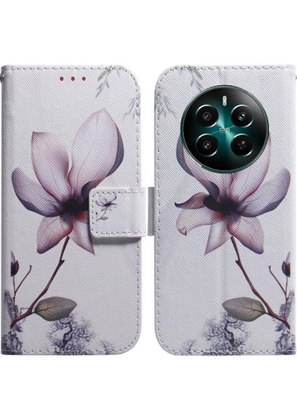 Realme 12 Artı Boyalı Pu Deri Kart Yuvaları Cüzdan Için Flip Case (Yurt Dışından)