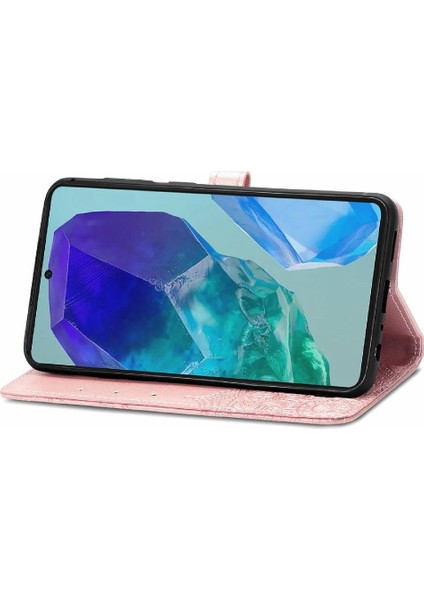 Mays Shop Samsung Galaxy M55 Flip Kapak Için Flip Case Darbeye Deri Kılıf (Yurt Dışından)