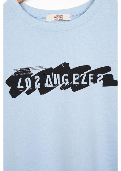 Los Angels Baskılı Mavi Renk Erkek Çocuk Tshirt fiyatları