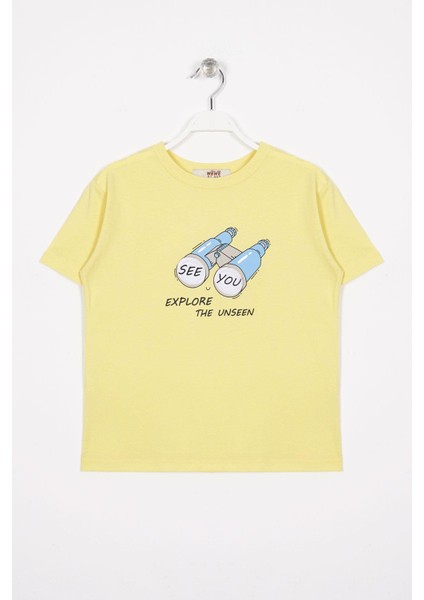 See You Baskılı Açık Sarı Renk Erkek Çocuk Tshirt