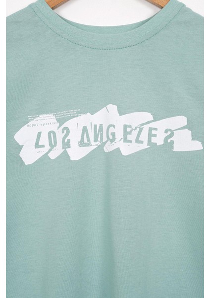 Los Angels Baskılı Çağla Yeşili Renk Erkek Çocuk Tshirt fiyatları