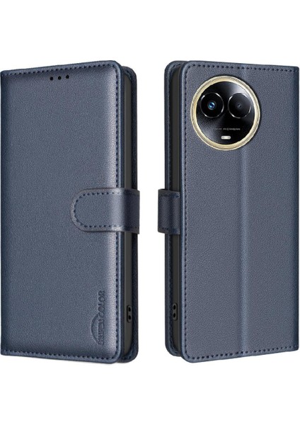 Realme 11X Rfıd Engelleme Cüzdan Kart Tutucu Kickstand Pu Için Flip Case (Yurt Dışından)