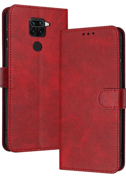 Xiaomi Redmi Not 9 Için Flip Case 4g Kart Yuvası ile Saf Renk Pu Deri (Yurt Dışından)
