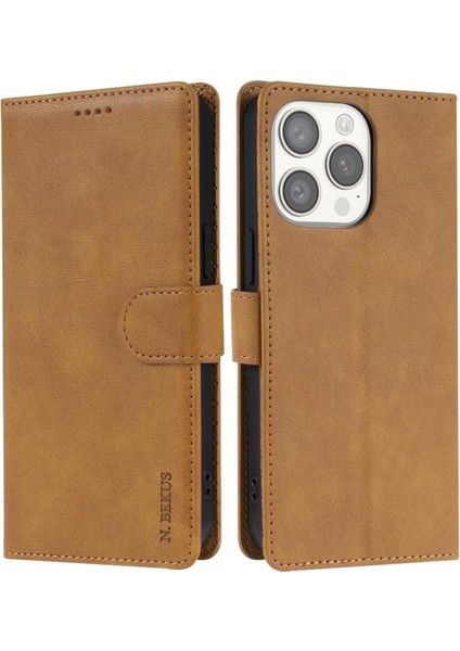 IPhone 15 Için Flip Case Pro Max Manyetik Kapatma Kart Yuvaları Çift Katmanlı (Yurt Dışından)