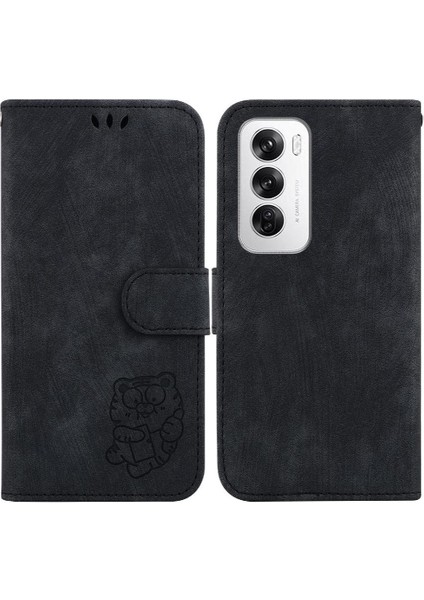 Oppo Için Kılıf Oppo 12 5g Kabartmalı Sevimli Kaplan Tutucu Kapak Kart Cebi (Yurt Dışından)