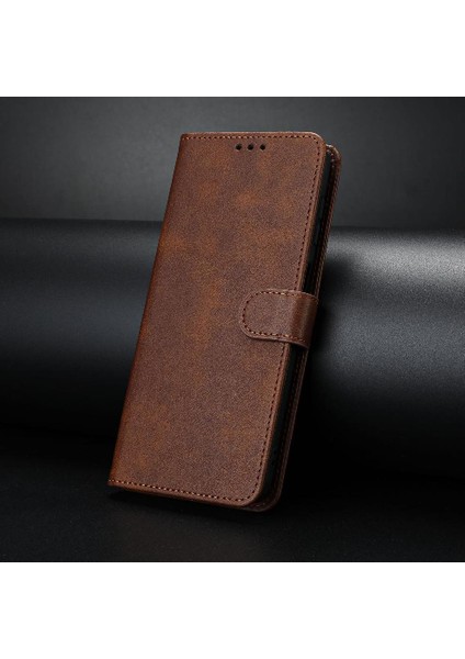 Xiaomi Redmi Not 12 Pro Artı Pu ile Saf Renk Kickstand Için Flip Case (Yurt Dışından)