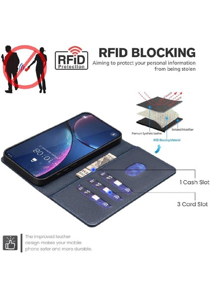 Samsung Galaxy S21 Artı Rfıd Engelleme Cüzdan Pu Deri Kart Için Flip Case (Yurt Dışından)