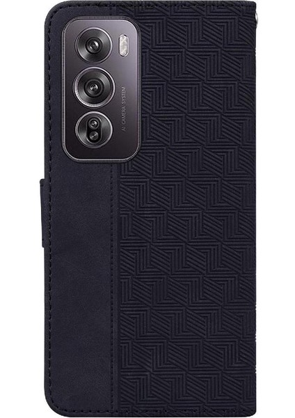 Oppo Oppo 12 Pro 5g Için Flip Case Premium Pu Deri Geometrik Kabartmalı (Yurt Dışından) fırsatları