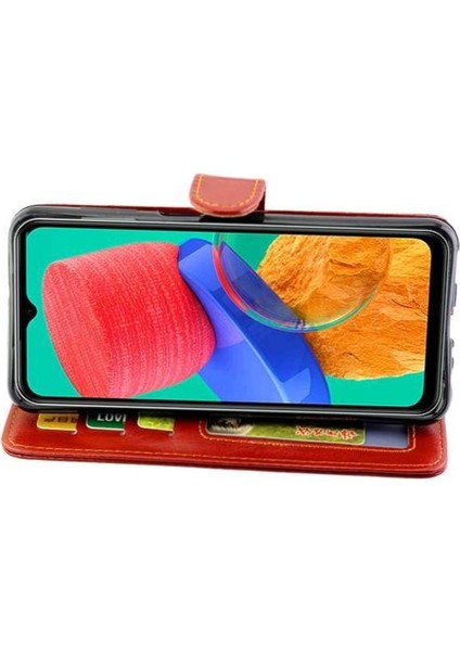 Samsung Galaxy M33 Için Flip Case Pu Deri Kart Tutucu Manyetik Kapatma (Yurt Dışından)