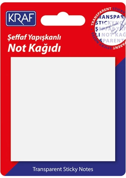 Yapışkanlı Şeffaf Not Kağıdı 76X76 mm 50 Yp Transparan