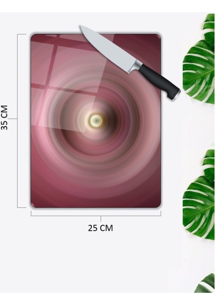 Renkli Halkalar Cam Kesme Tahtası 25 x 35 cm fiyatları