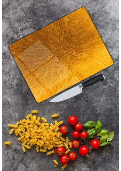 Sarı Cam Kesme Tahtası 25 x 35 cm modelleri