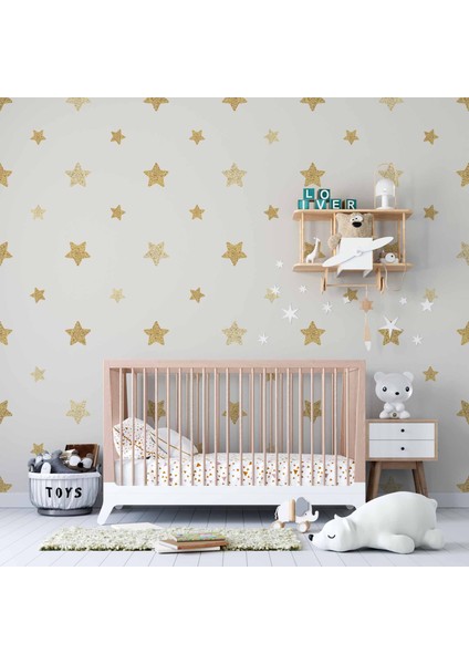 Yıldız Desenli Çocuk Odası Duvar Kağıdı Baskı modelleri