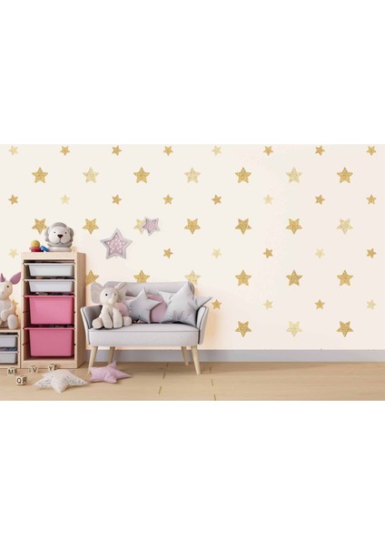 Yıldız Desenli Çocuk Odası Duvar Kağıdı Baskı fırsatları