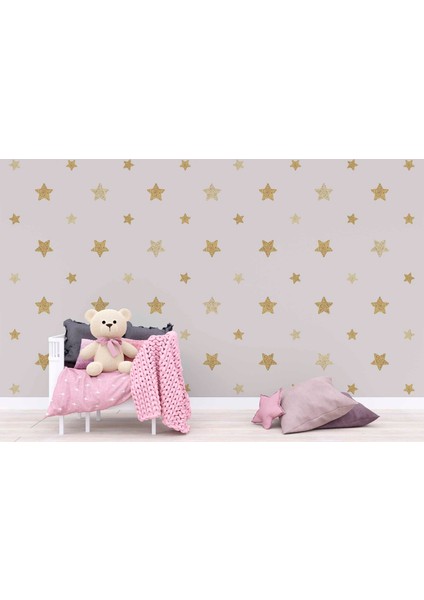Yıldız Desenli Çocuk Odası Duvar Kağıdı Baskı indirimleri