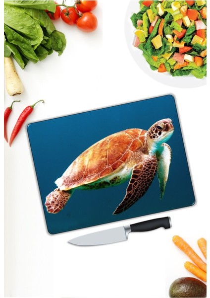 Kaplumbağa | Cam Kesme Tahtası | 25 x 35 cm modelleri