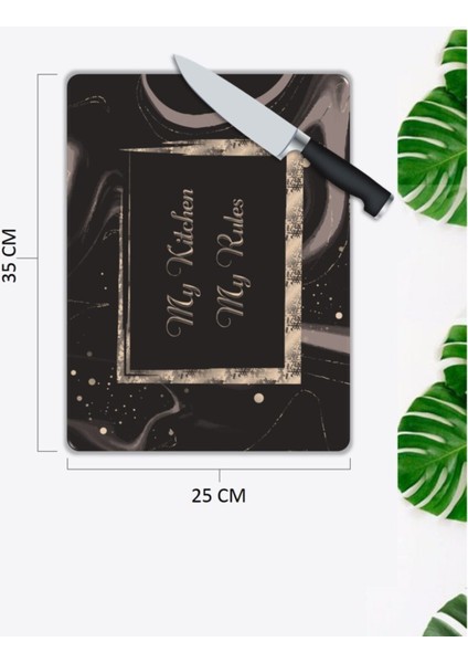 My Kitchen My Rules | Cam Kesme Tahtası | 25 x 35 cm fiyatları