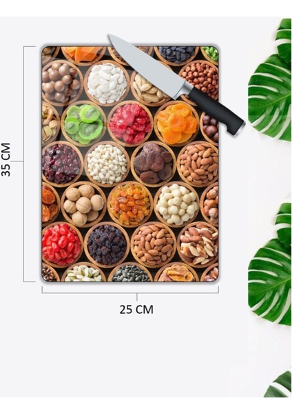 Kuruyemişler Cam Kesme Tahtası 25 x 35 cm fiyatları