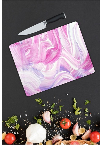 Pembe | Cam Kesme Tahtası | 25 x 35 cm