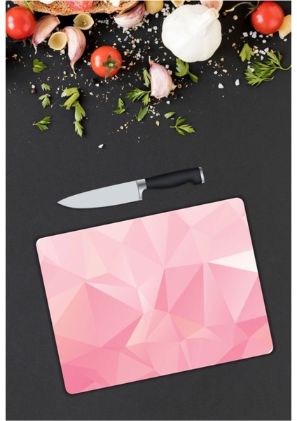 Pembe | Cam Kesme Tahtası | 25 x 35 cm