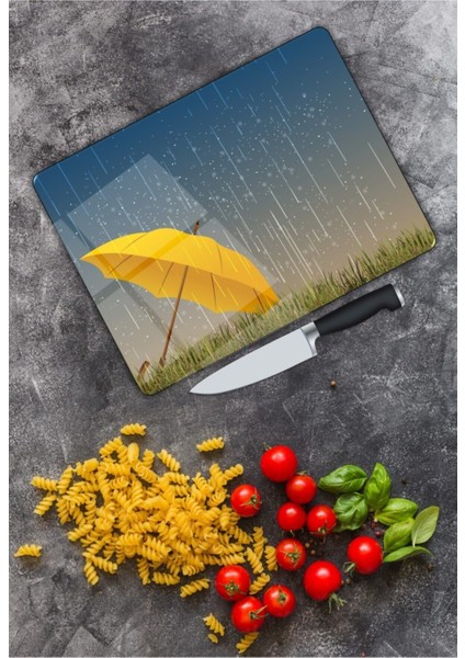 Şemsiye Cam Kesme Tahtası 25 x 35 cm modelleri