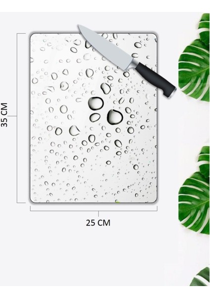 Su Damlacıkları | Cam Kesme Tahtası | 25 x 35 cm fiyatları