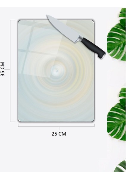 Renkli Halkalar Cam Kesme Tahtası 25 x 35 cm fiyatları