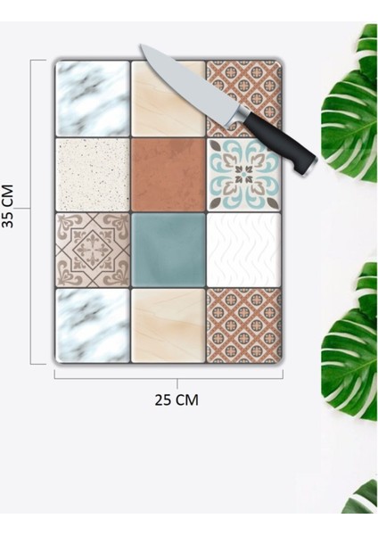 Farklı Desenler Cam Kesme Tahtası 25 x 35 cm fiyatları