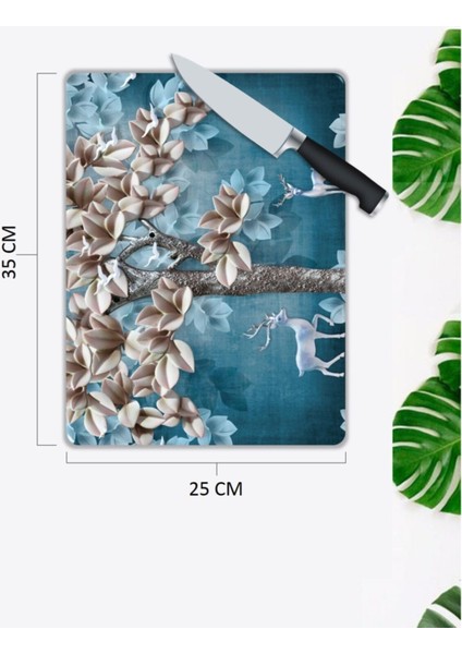 Geyikler | Cam Kesme Tahtası | 25 x 35 cm fiyatları